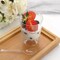 24 Clear 5 oz Ribbed Round Plastic Dessert Cups Spoons Set Party Events Supplies